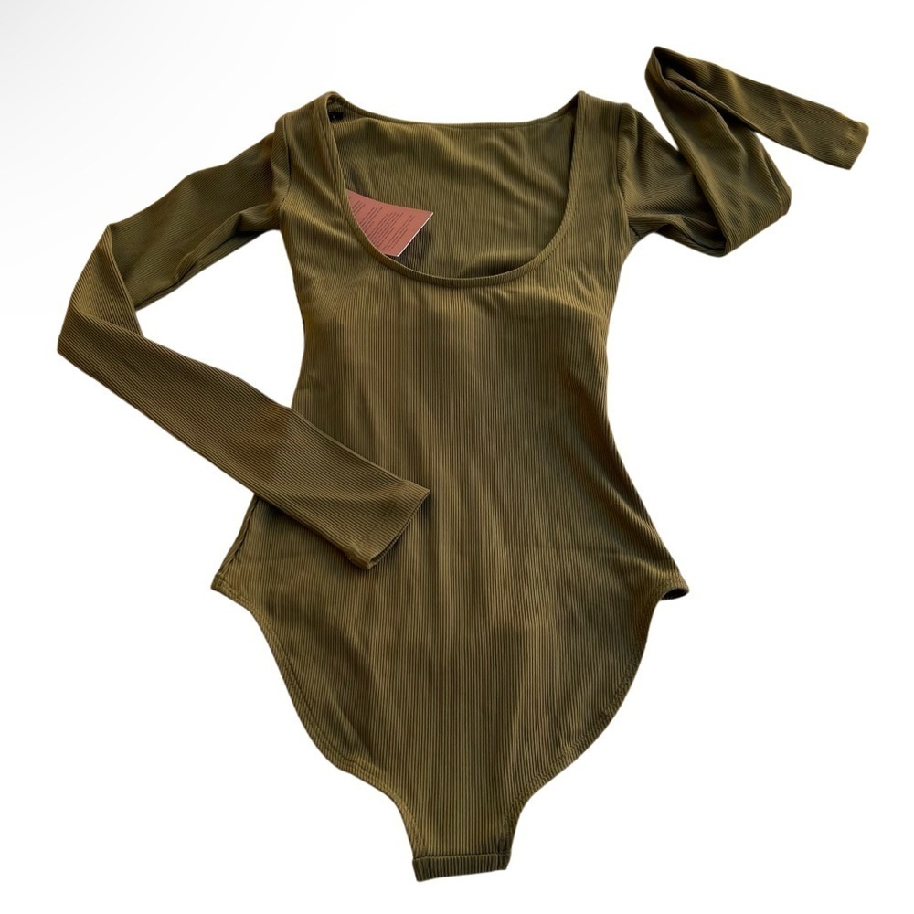 Girlfriend Collective Bodysuit Olive Women Size XXS